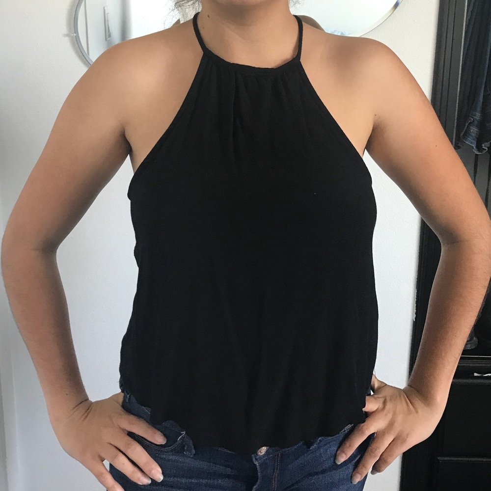 Zara halter top w/ gold accent
